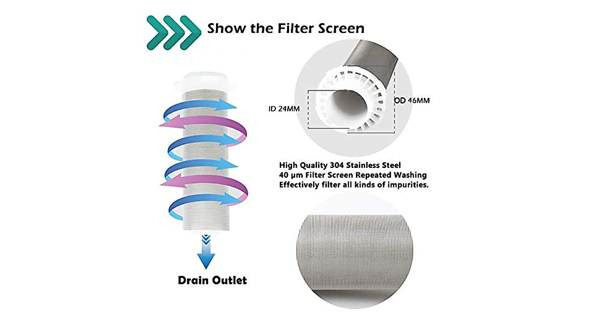 Beduan Reusable Spin Down Sediment Filter - Whole House System