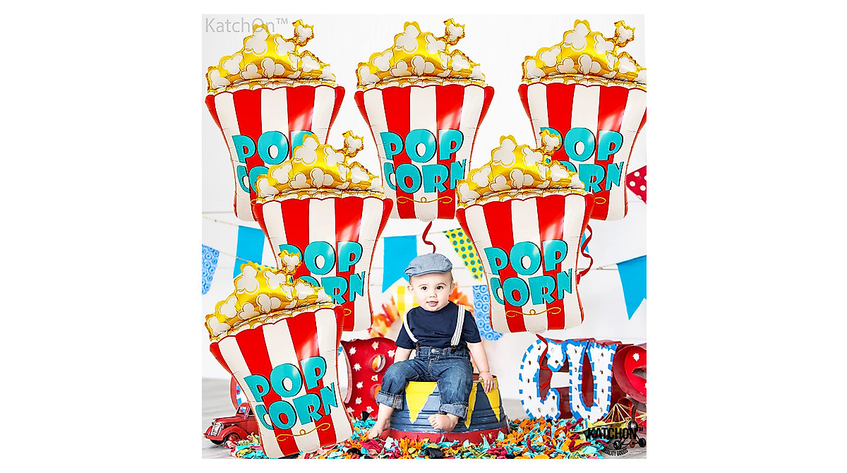 Riesiger Popcorn Ballon Aufblasbar - 154cm Partydeko Für Geburtstag & Karneval