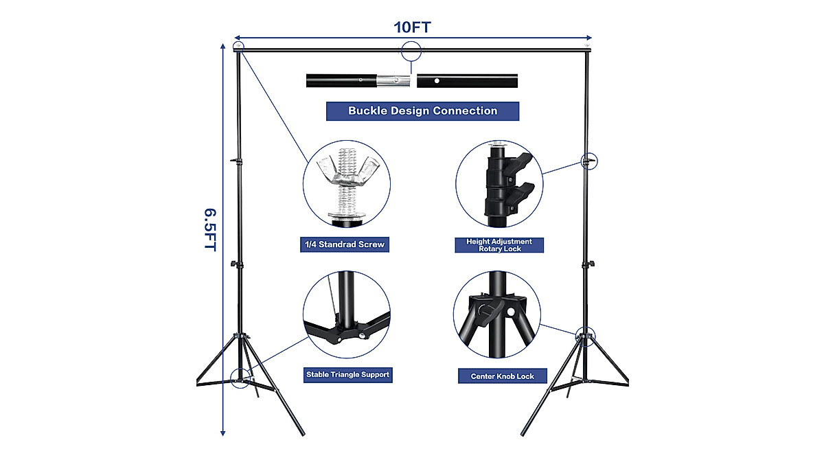 GFCC 7FT x 10FT Photo Backdrop Stand Kit for Studio & Photography
