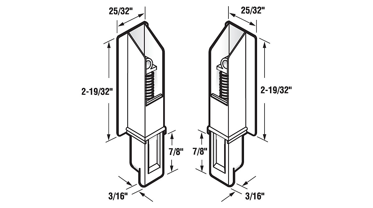 Prime-Line Sliding Panel Door Bottom Guides - White Plastic