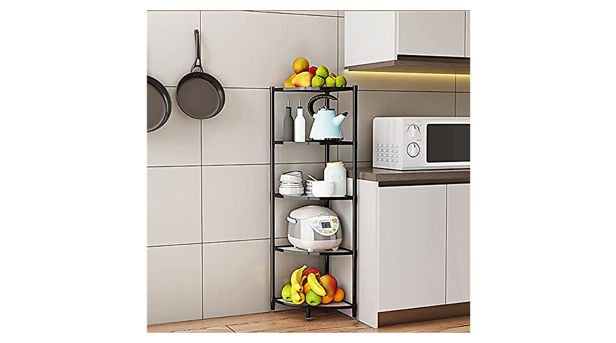 5-Tier Kitchen Corner Shelf Rack - Space Saver Organizer
