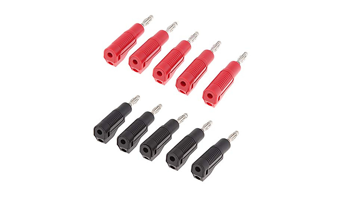 Gazechimp 10PCS 4mm Stackable Banana Plugs - Red & Black Enhances ...