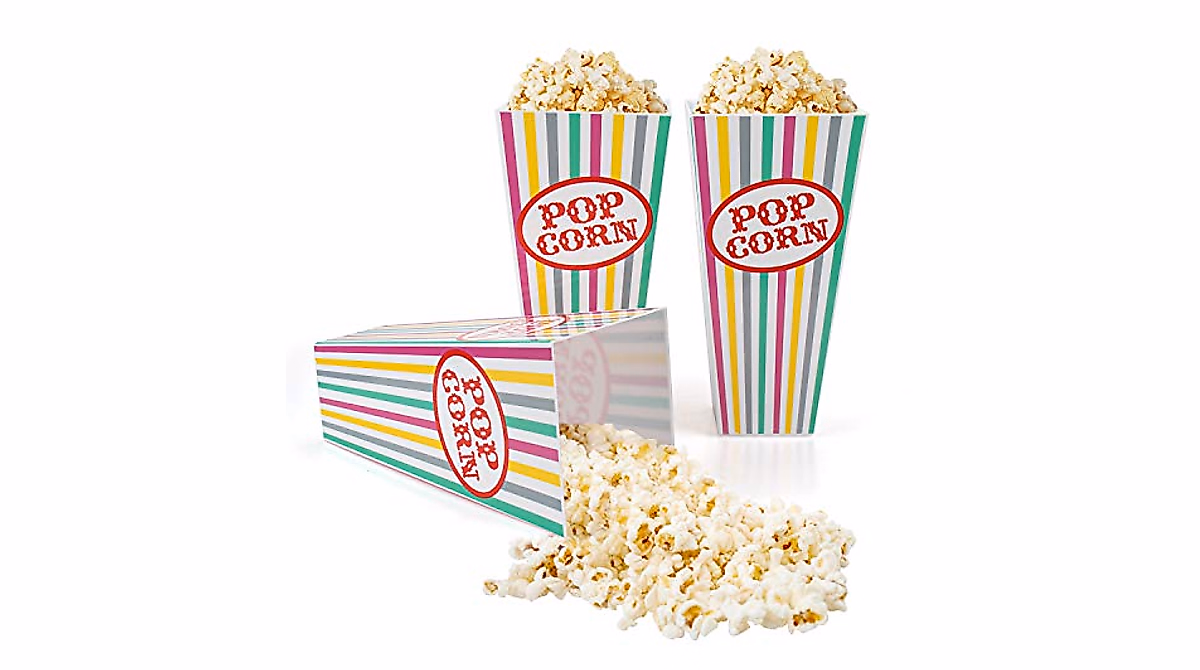 Colorful Reusable Rainbow Popcorn Boxes for Parties and Events