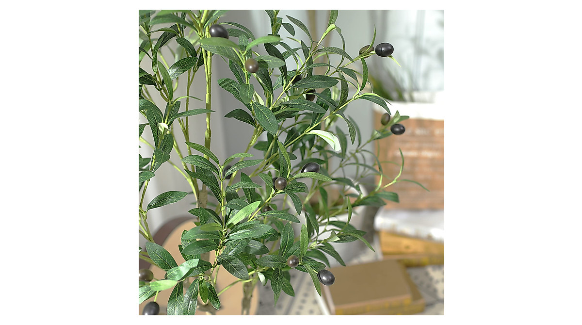VIAGDO Artificial Olive Tree 6ft Tall Fake Potted Olive Silk Tree with ...