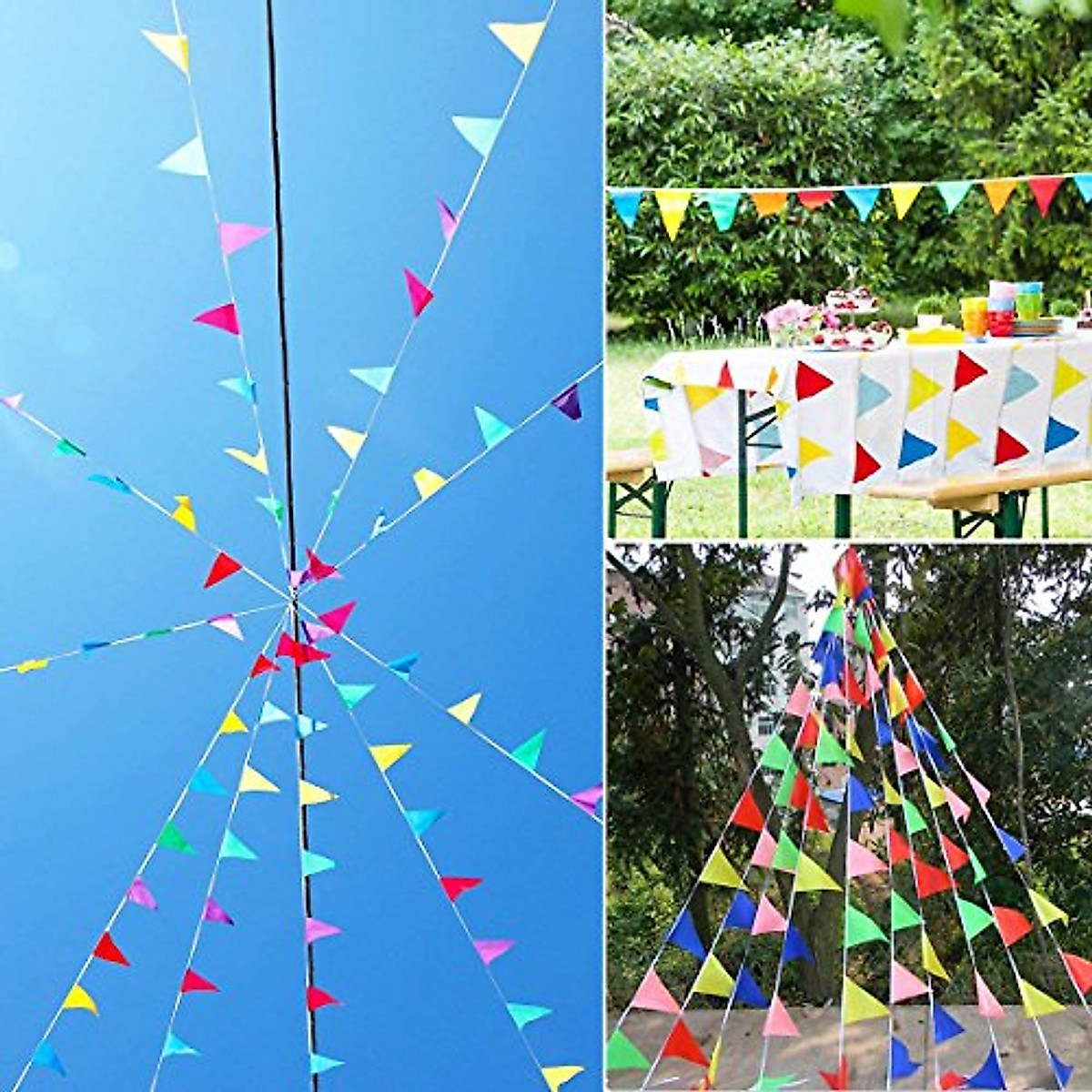 VOVRU 1000ft Multicolor Pennant Flags for Parties