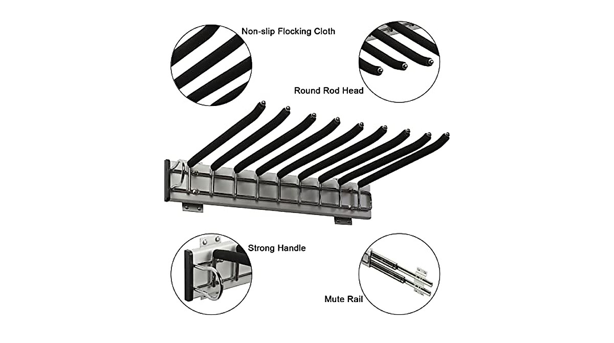 Mopam Pull Out Trousers Rack – Space-Saving Closet Organizer