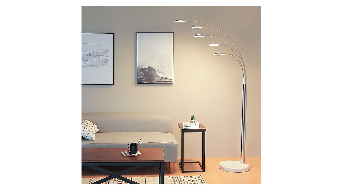 VONLUCE 5-Light LED Floor Lamp - Adjustable Dimmable Task Lighting