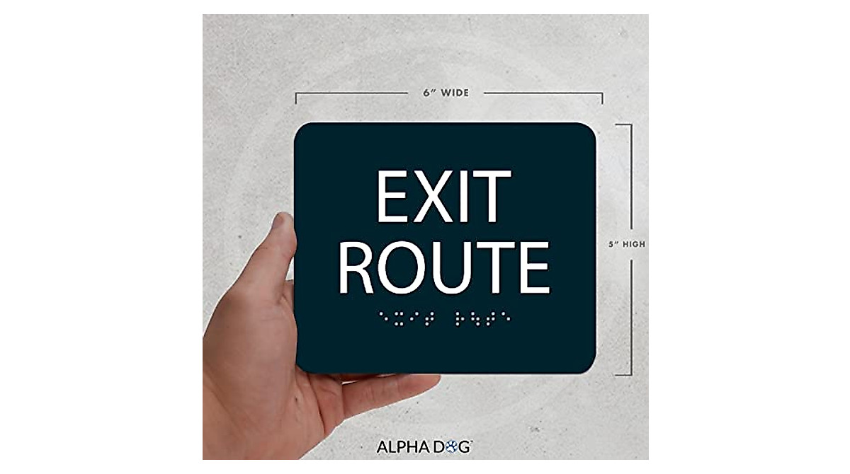 ALPHA DOG ADA Compliant Exit Route Sign for Safety