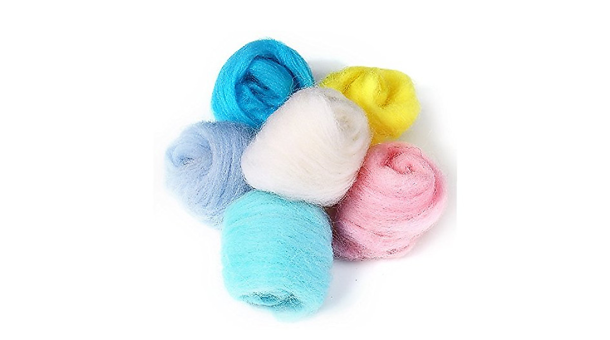 MOMODA 50-Color Wool Roving for Felting & DIY Crafts