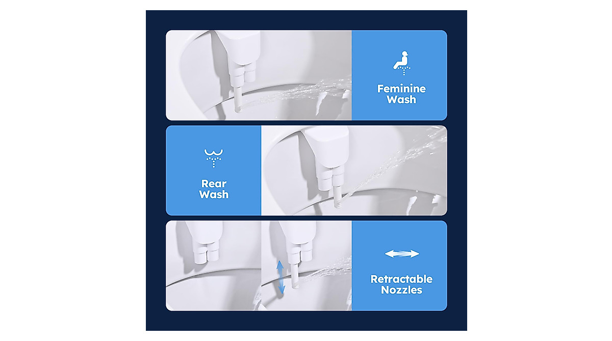 Arofa Bidet Attachment - Self-Cleaning, Adjustable Water Pressure