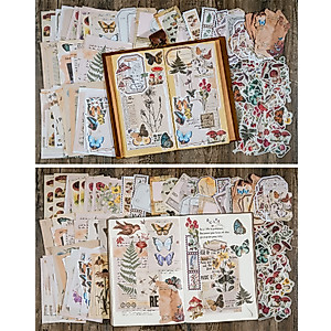 200 Pcs Vintage Scrapbook & Junk Journal Supplies Kit