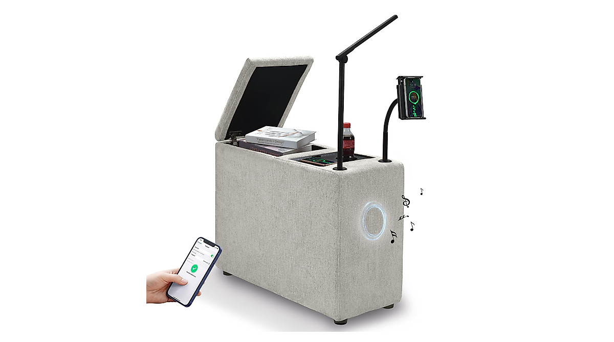 beyond SMART End Table with Audio & Wireless Charging
