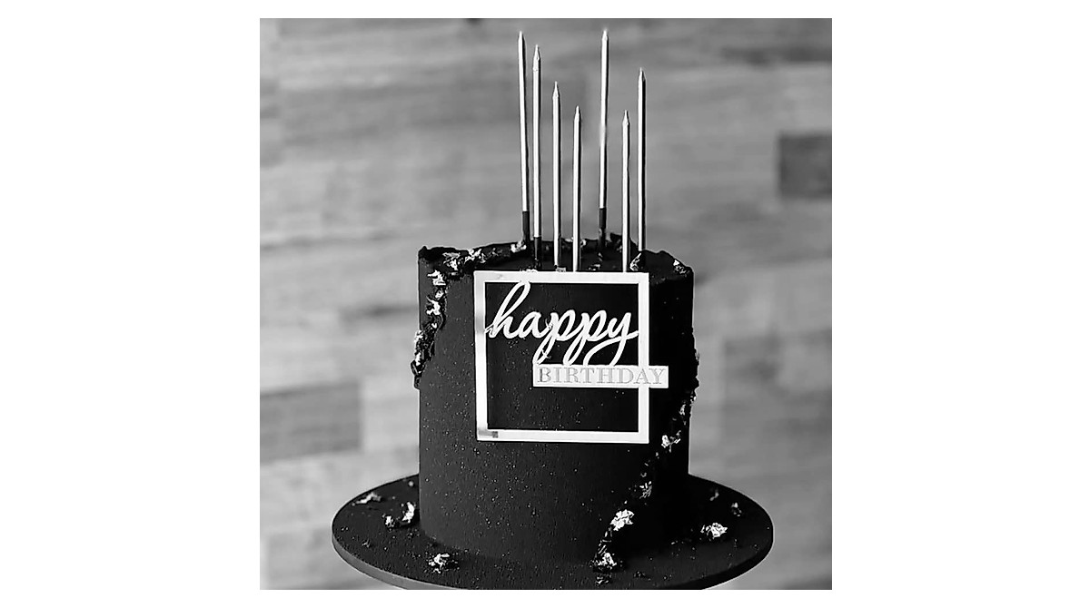 Mirror Acrylic Happy Birthday Cake Toppers Happy Birthday Cupcake ...