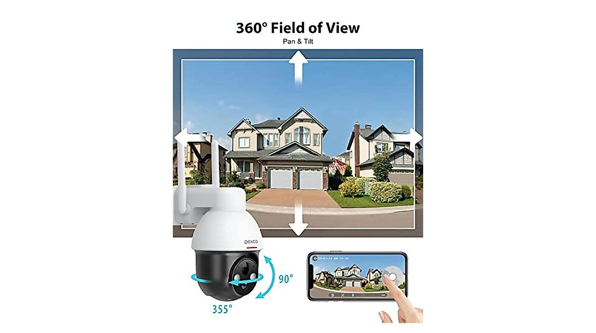 DEKCO Solar Security Camera Wireless Outdoor 2K Night Vision