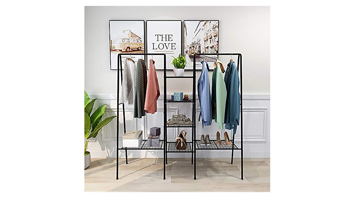 Albearing Black Garment Rack – Sturdy & Multifunctional