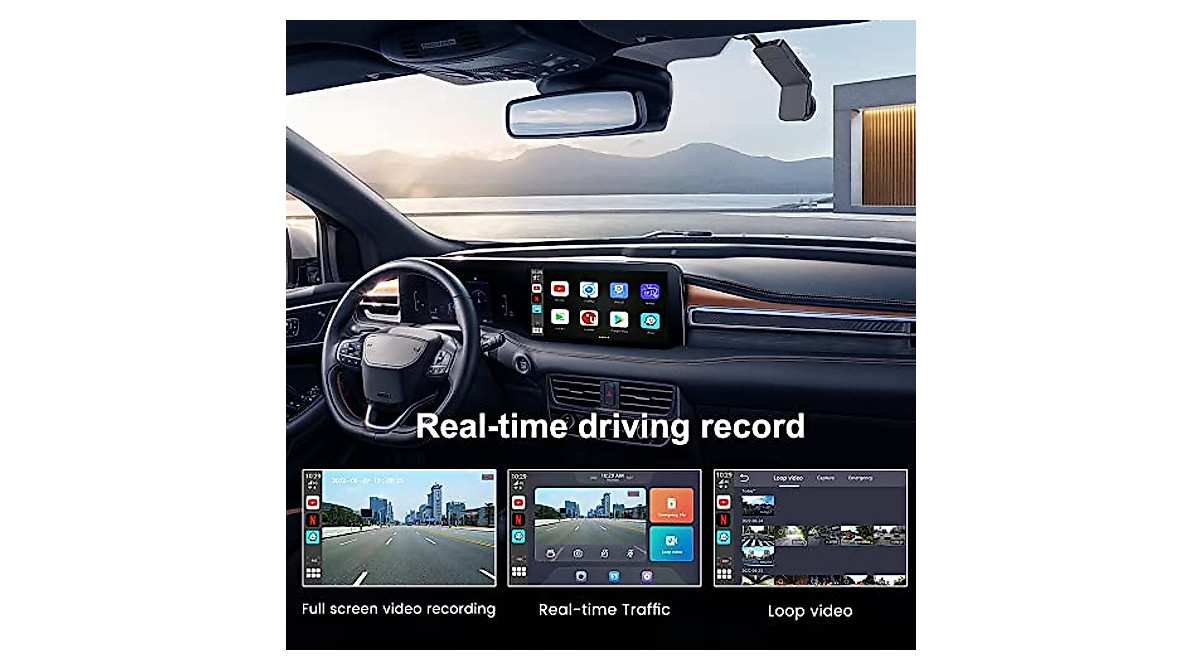 CarlinKit Dash Cam with Wireless CarPlay & Auto – 1080P GPS, 4G