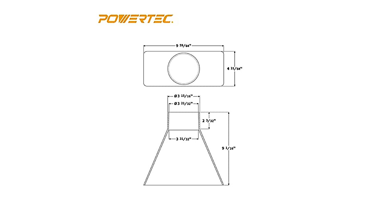 POWERTEC 70151 Dust Hood for Efficient Dust Collection