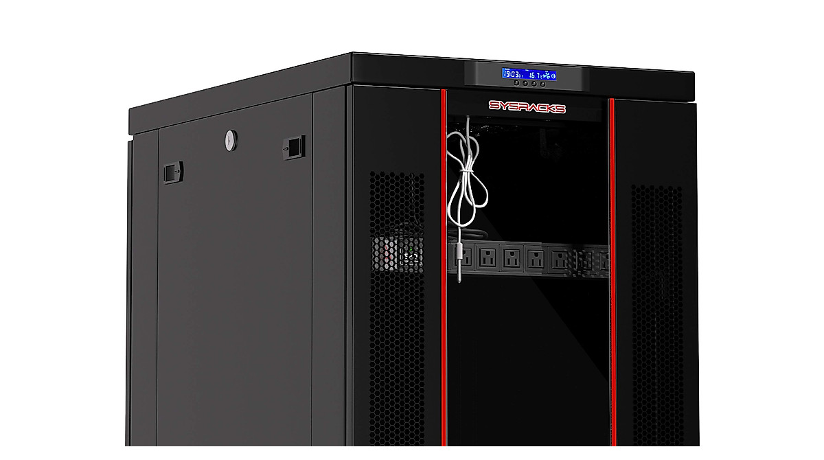 Sysracks 42U Server Rack - Locking Cabinet with Cooling & Wheels