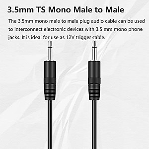 Bolvek 3ft 6.35mm 1/4" Mono Male To 3.5mm 1/8" TS Mono