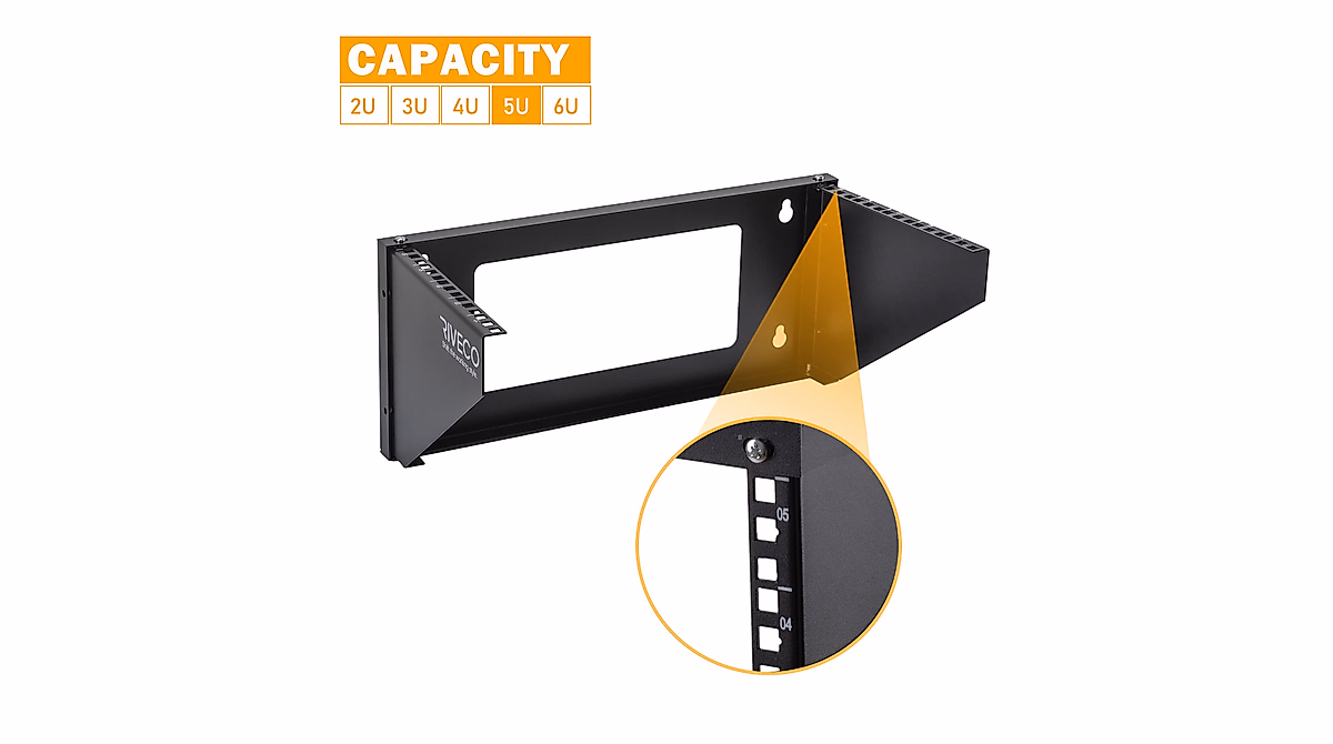 RIVECO 5U Wall Mount Vertical Rack Network Bracket Firm Constructed ...