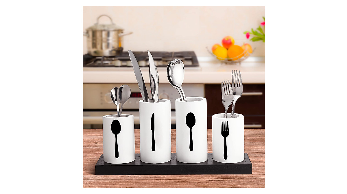 Eaasty Rustic Silverware Holder – Organize Your Kitchen Now
