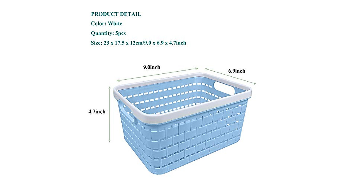 Blue Plastic Storage Baskets | Portable Organizers for Home & Office