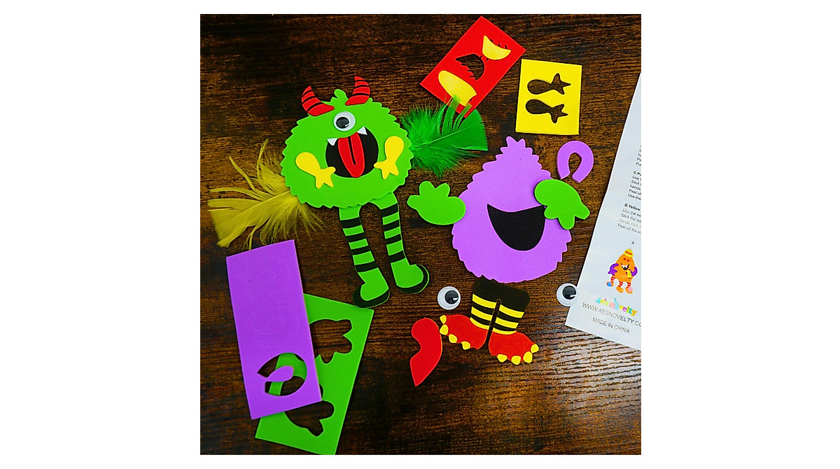 Silly Monsters Foam Magnet Crafts for Kids - 12 Pack