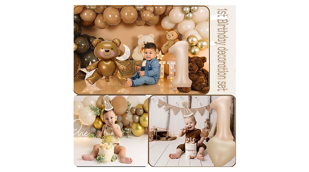 Teddy Bear 1st Birthday Decorations for Boys - SCMDOTI