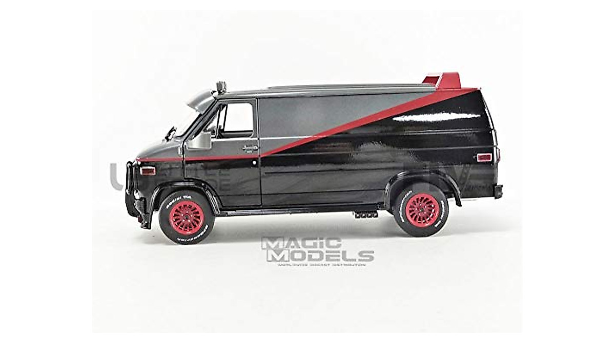 Voiture Miniature GMC Vandura A-Team (Version Sale) - Greenlight 1/64 - Roues Vertes