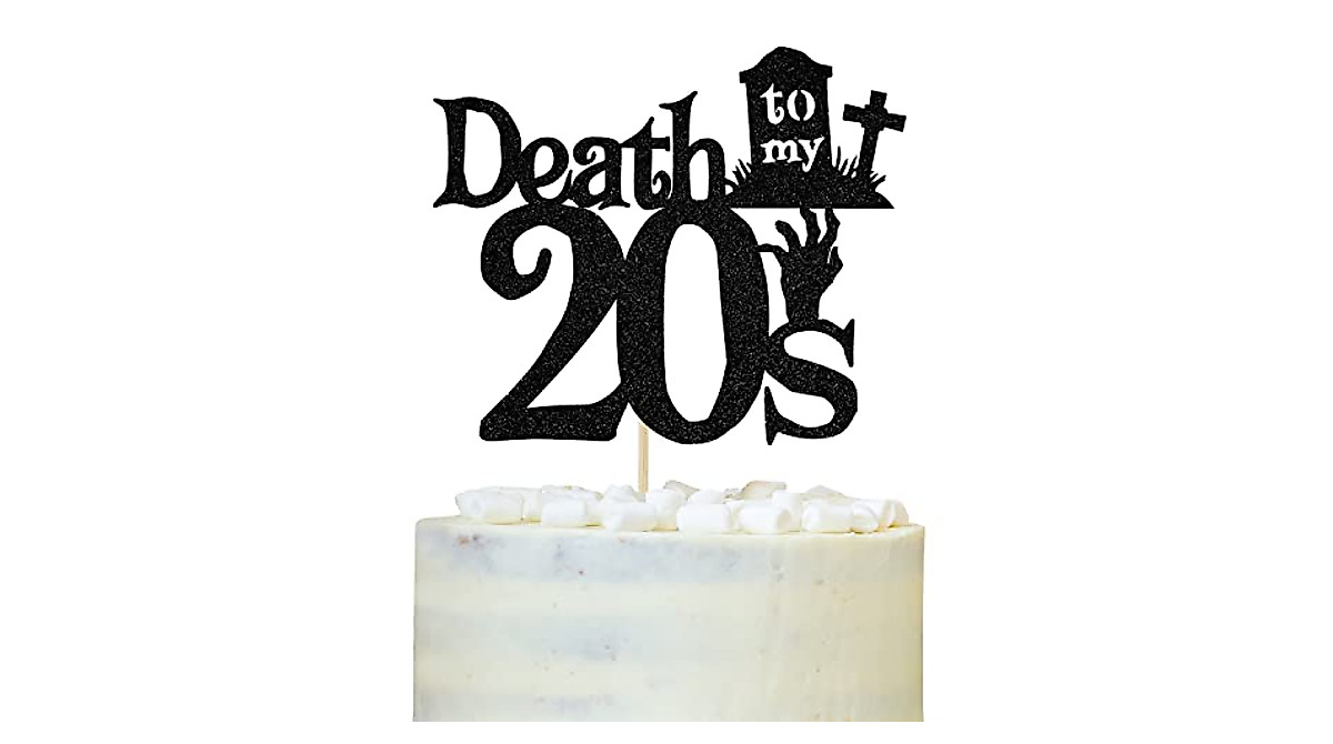 Funny 30th Birthday Cake Topper - RIP Twenties Glitter Decor
