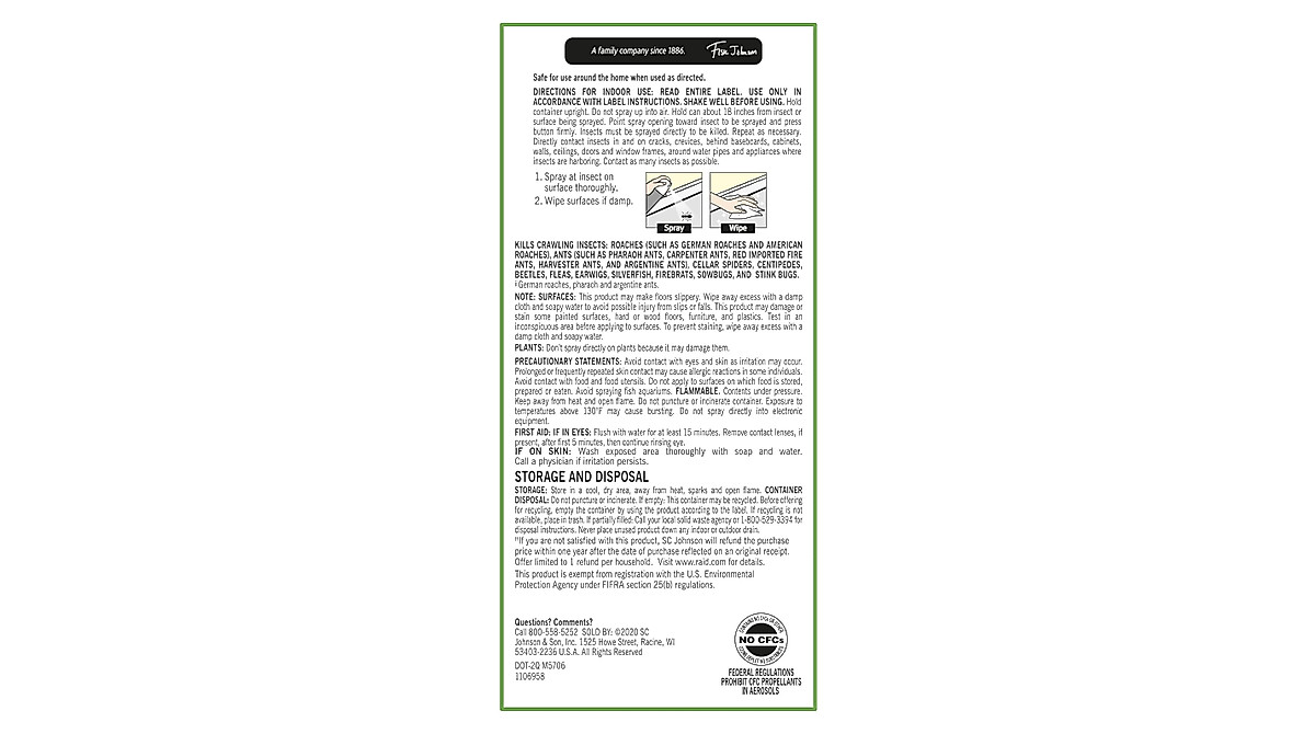 Raid Essentials Ant & Roach Killer Spray - Child & Pet Safe
