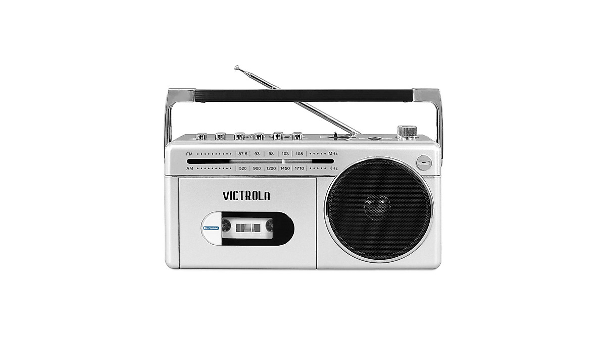 Victrola Mini Bluetooth Boombox with Cassette Player & FM Radio