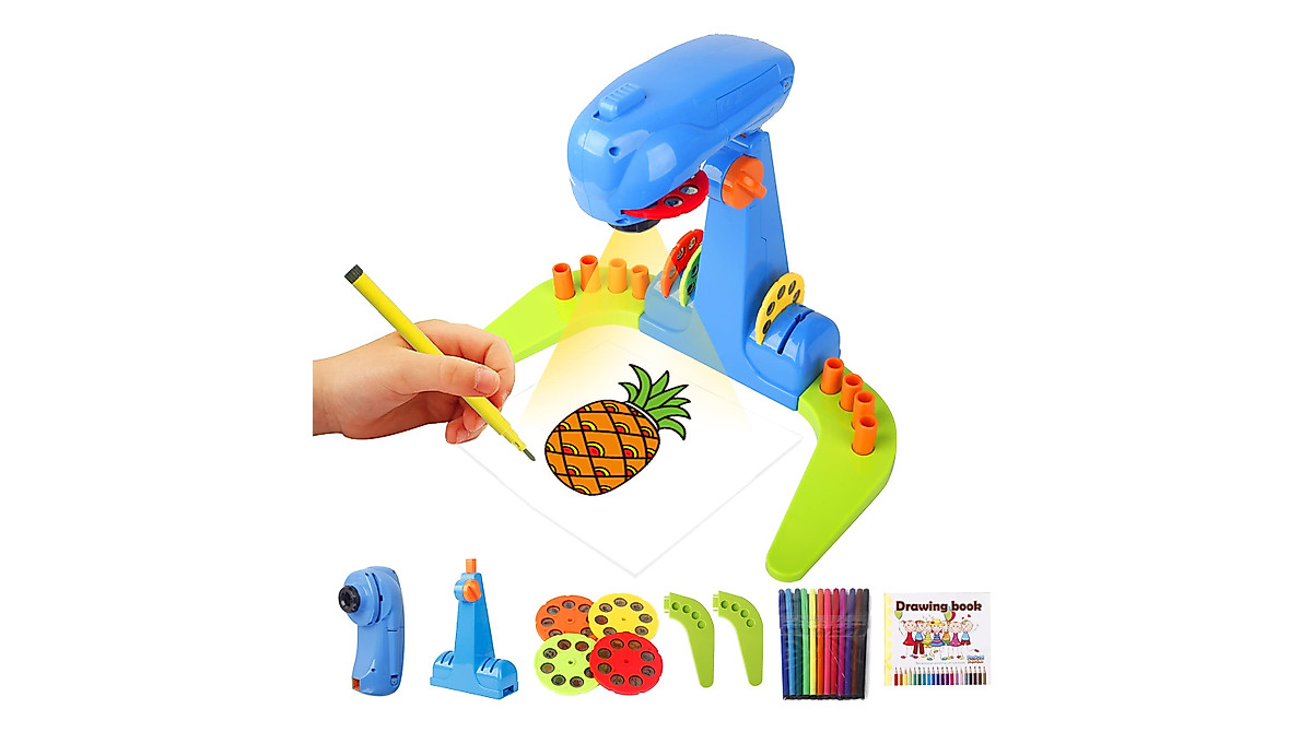 Kids Montessori Projection Drawing Toy - 32 Cartoon Patterns, Color Set