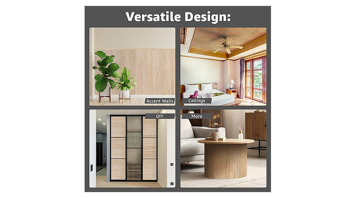 Art3d Natural Bamboo Wall Panel for Interior Wall Decor, Renewable Pole ...