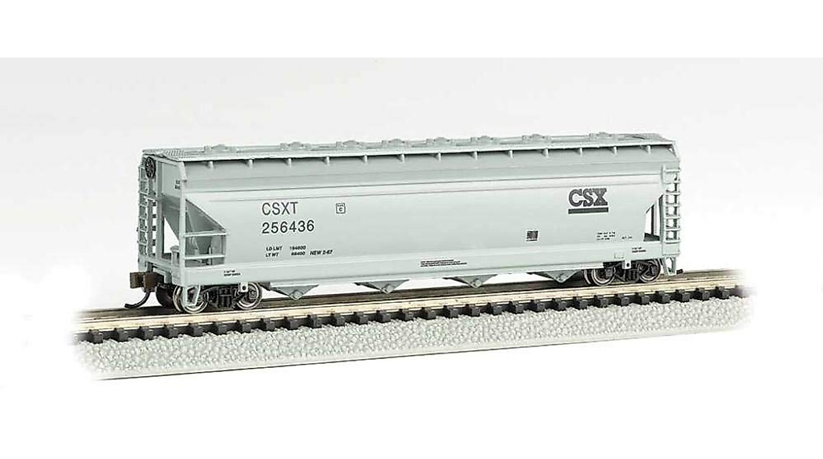 Bachmann N Scale CSX 4-Bay Hopper | Prototypical Silver Model
