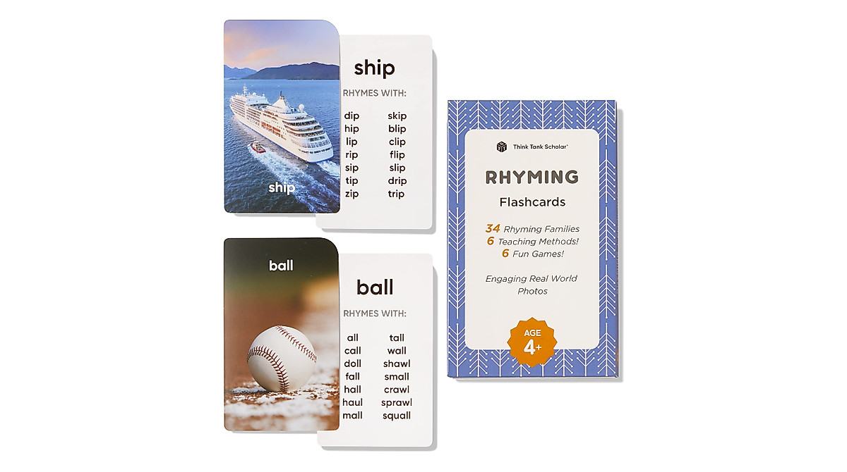 Think Tank Scholar Rhyming Flash Cards for Kids | Phonics & Spelling
