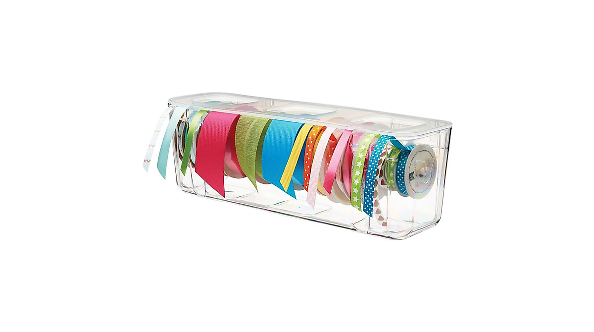 Deflecto Clear Ribbon Dispenser for Tangle-Free Craft Organization