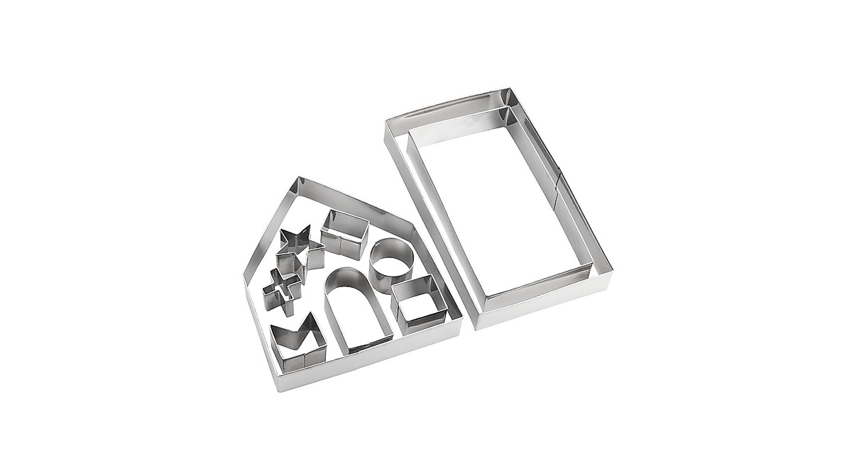Build 3D Gingerbread Houses with 10-Pc Cookie Cutter Set