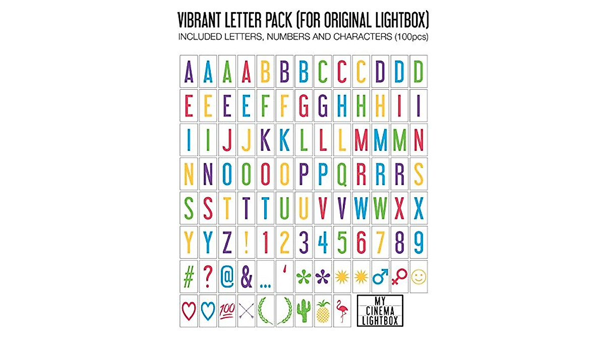 My Cinema Lightbox Extra Letter Pack for PVC Lightboxes | Vibrant Colors