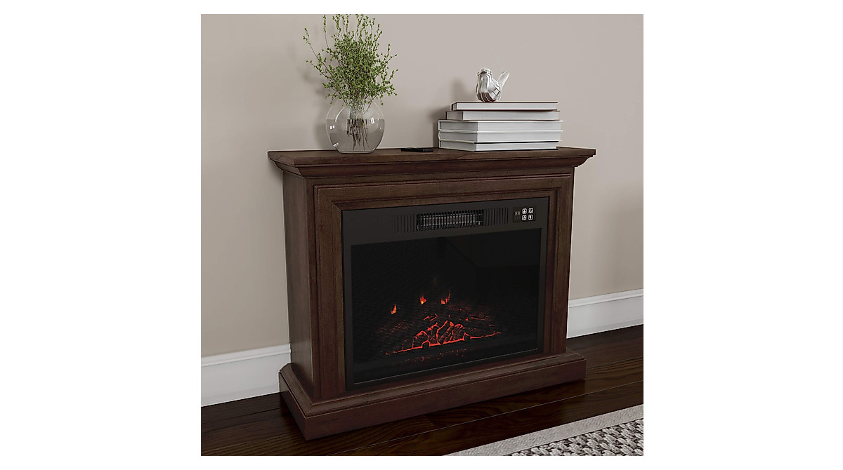 Mobile Electric Fireplace on Wheels - Cozy & Portable