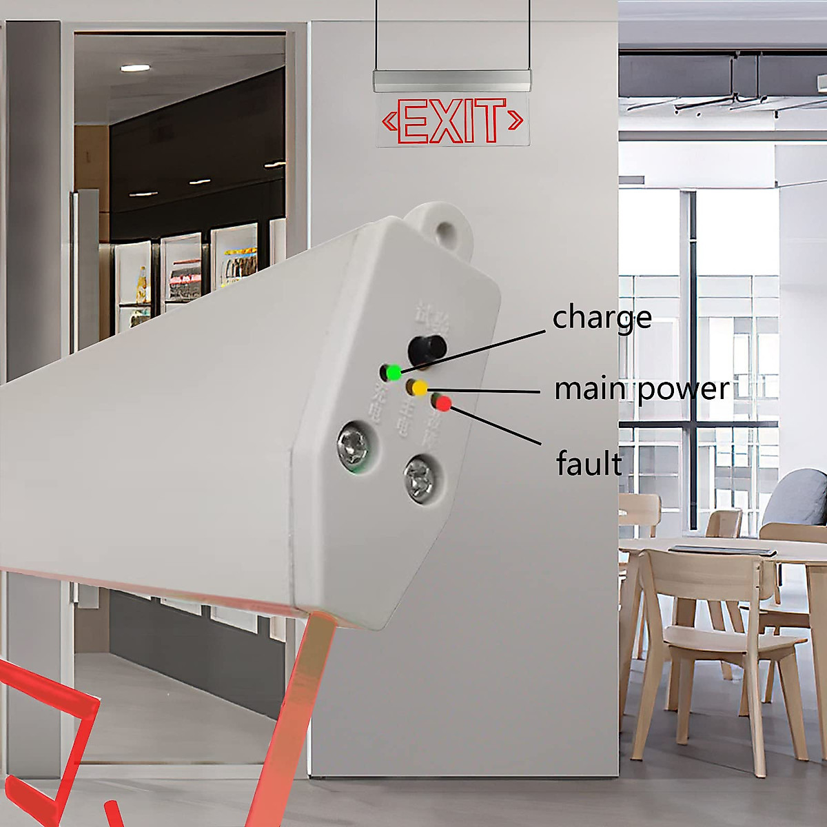 AKT LIGHTING Red Exit Sign - UL-Listed LED Safety
