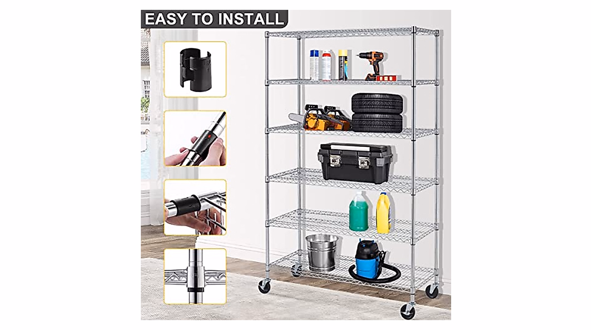 Heavy Duty Storage Rack on Wheels - 6000 Lb Capacity