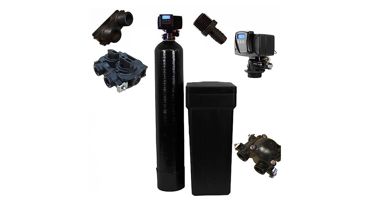 DuraWater Fleck 5600 Metered Water Softener – 64,000 Grain Capacity With Fine Mesh Resin, USA Made Tanks, 1'' Bypass, Meter-Based Regeneration For Well Water & Hardness Removal