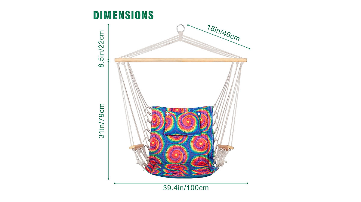 Reversible Hanging Rope Swing - Max 275 Lbs