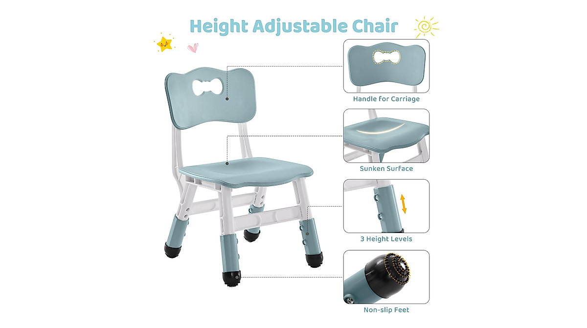 DOREROOM 4 in 1 Kids Table & Chair Set - Creative Play