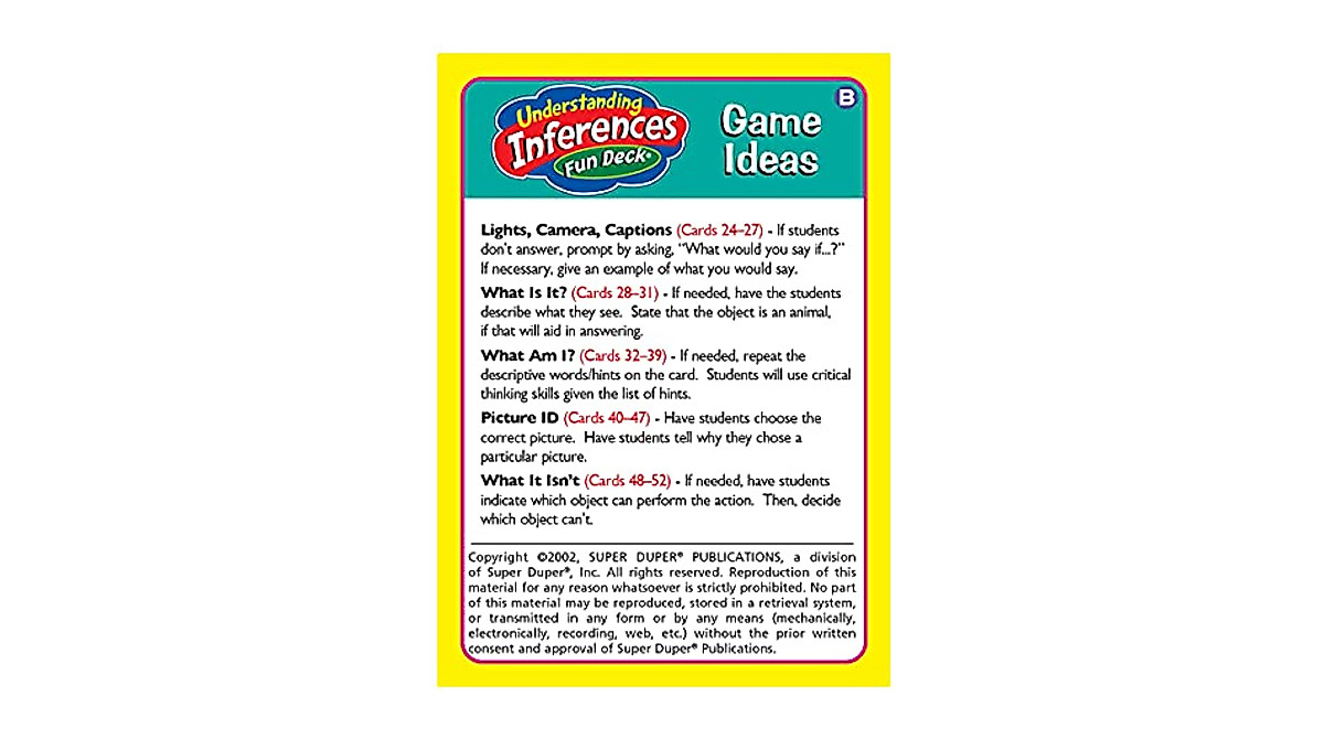 Understand Inferences with Fun Deck Flash Cards