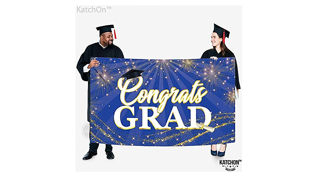XtraLarge Class of 2023 Graduation Banner | Blue & Gold Decor