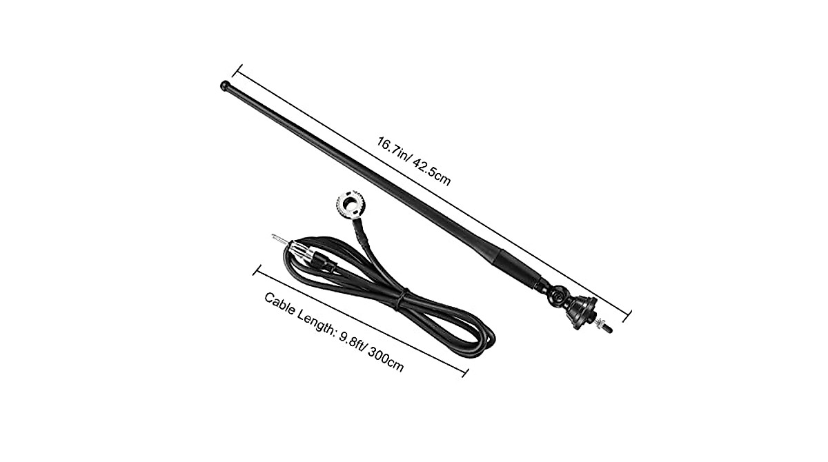 Eightwood 16-Inch Marine Radio Antenna for Boat & RV | Waterproof FM/AM