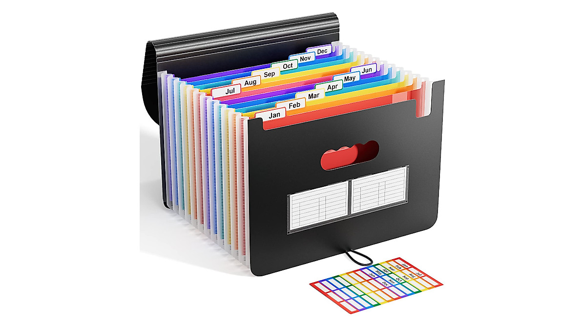 ABC Life Accordion File Organizer - 12 Pockets for Easy Filing