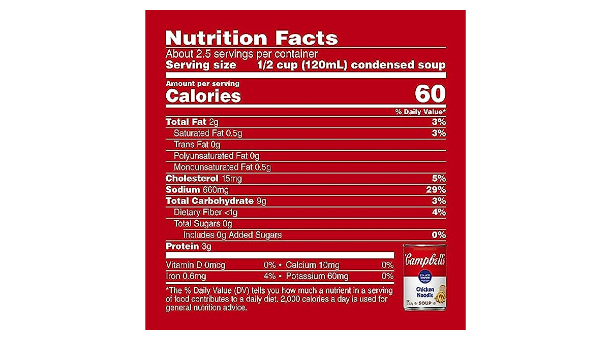 Campbell's Less Sodium Chicken Noodle Soup - 10.75 oz Can Pack
